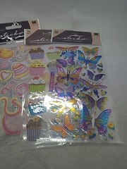 Lot of Sticko Stickers – 4 Packs – Butterfly Foil, Baby, Cupcakes, Valentines