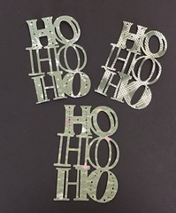 HO HO HO Die Cut Embellishments 3-3/4 x 2-3/4 6pcs Choose Color Scrapbook Cards