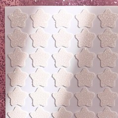 White/Ivory Glitter Star Stickers! ~ Custom Size ~ Cute & Sparkly!