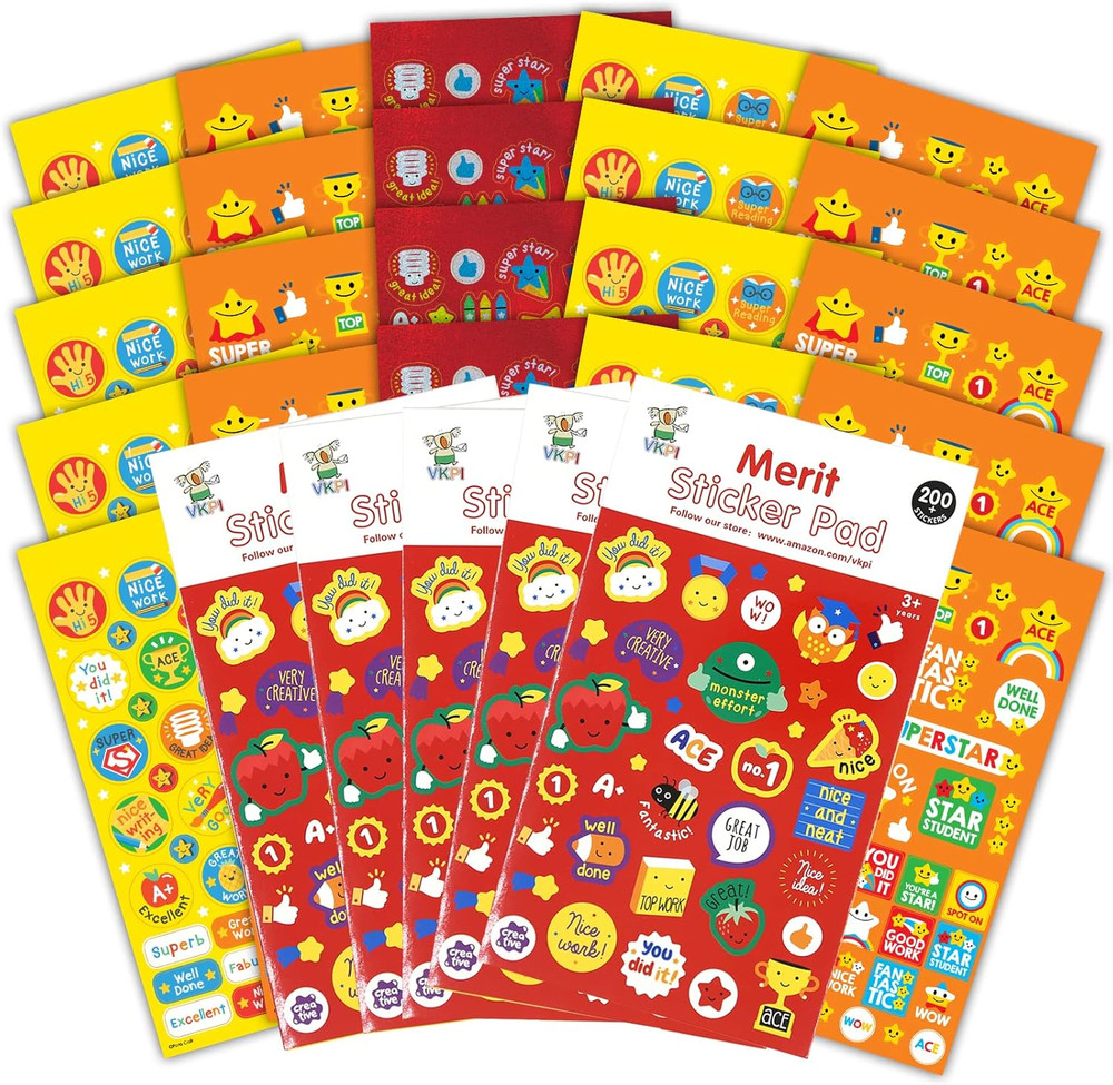 1000+ Pieces Rewards Stickers for Students, Teacher Encouraging School Classroom