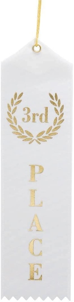 3rd Place Winner Award Ribbons 12 Pack Navy Blue Red White Gold Writing Event