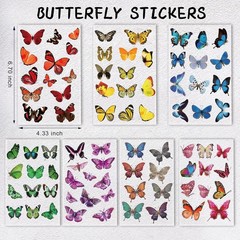 Butterfly Stickers(635 Pcs, 48 Sheets), Flower Stickers for Scrapbooking, Journa