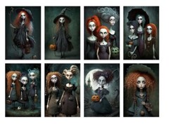 Tim Burtons Witches Tags Junk Journal Scrapbook USA Seller