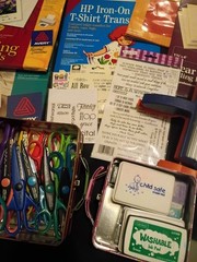 Scrapbook & Card Lot Rub-ons, Stickers, Printer Paper, Scissors, Paper Crimper