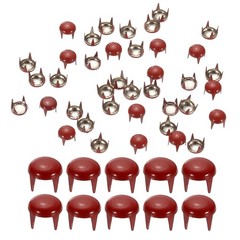6mm Metal Studs Spots 200Pcs Round Dome Claw Beads Nailhead, Red