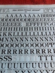 5 Letraset INSTANT LETTERING Transfer Letters 36pt Tiffany Medium NICE 2