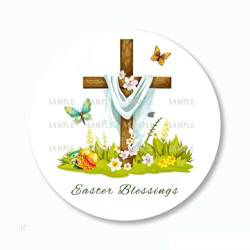 Easter Blessings Scrapbook Stickers Easter Favors Religious Cross Envelope Seals