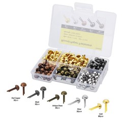 Paper Brads 200 Pcs Multicolor Metal Fasteners 8x17mm Round Head Split Pin Craft