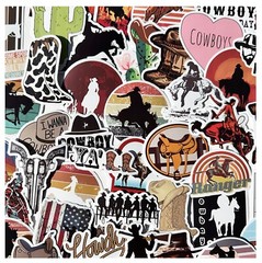 50 COWBOY stickers, ranch, horse, hat, decal, cowboys, Western