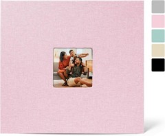 12×12 Scrapbook Album 3 Ring Binder Linen Cover Pink 60 Page Photo Portfolio