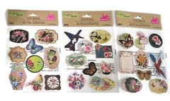 3 VINTAGE LOOKING Crafter’s Square 3D Scrapbook Craft Sticker Lot SALE