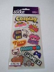 Scrapbooking Stickers Sticko Cosplay Gamer Kawaii Con Anime Badge Swag Bag Furry