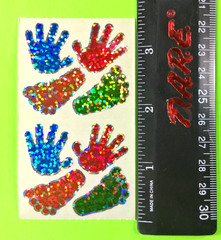 Vintage Hambly Hands & Feet Prints Sparkly Sticker Sheet