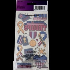 Sticko Military Support The Troops Stickers Patriotic USA Scrapbooking 14 Pc