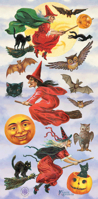 VIOLETTE STICKER – HALLOWEEN WITCHES – 8″ x 3 3/4″ (20cm x 9.5cm)