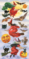 VIOLETTE STICKER – HALLOWEEN WITCHES – 8″ x 3 3/4″ (20cm x 9.5cm)