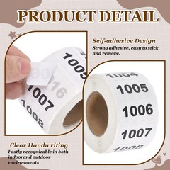 0.8×1.6″ Inventory Sticker, 2 Roll 0001-1000 & 1001-2000 Number Label 2000 Tags