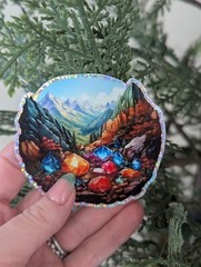 Gemstone Mineral Glitter Sticker | Precious Gems Rock Hound Sticker