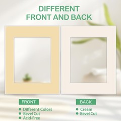 Prudiut 15 Pack 11×14 Picture Mats, Mixed Colors Frame Mattes for 8 x10 Pictures