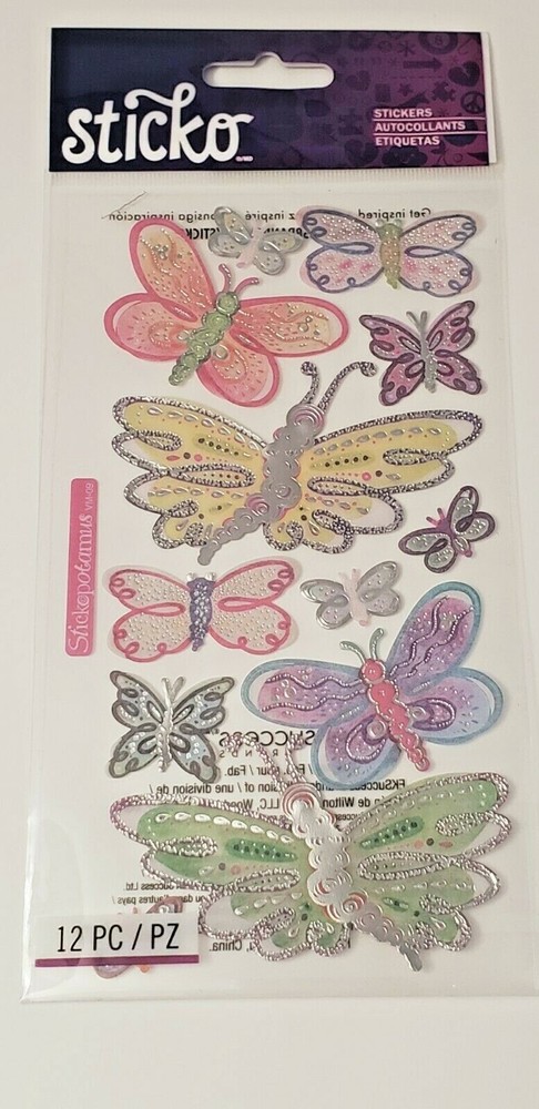 Sticko VELLUM BUTTERFLIES Stickers – 12 pcs