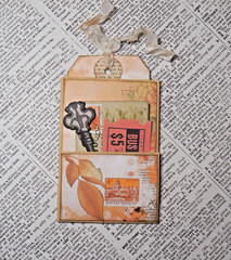 2 Handmade Ephemera Pockets Junk Jounal Scrapbook Embellishment Happy Mail