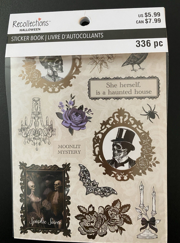 RECOLLECTIONS HALLOWEEN STICKER BOOK 12 PAGE 336 PC STICKERS DEAD REGENCY