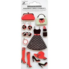 Stickers 3D Little Birdie Party Dress-Up Boots Shoes Dress Purse Earrings Ring
