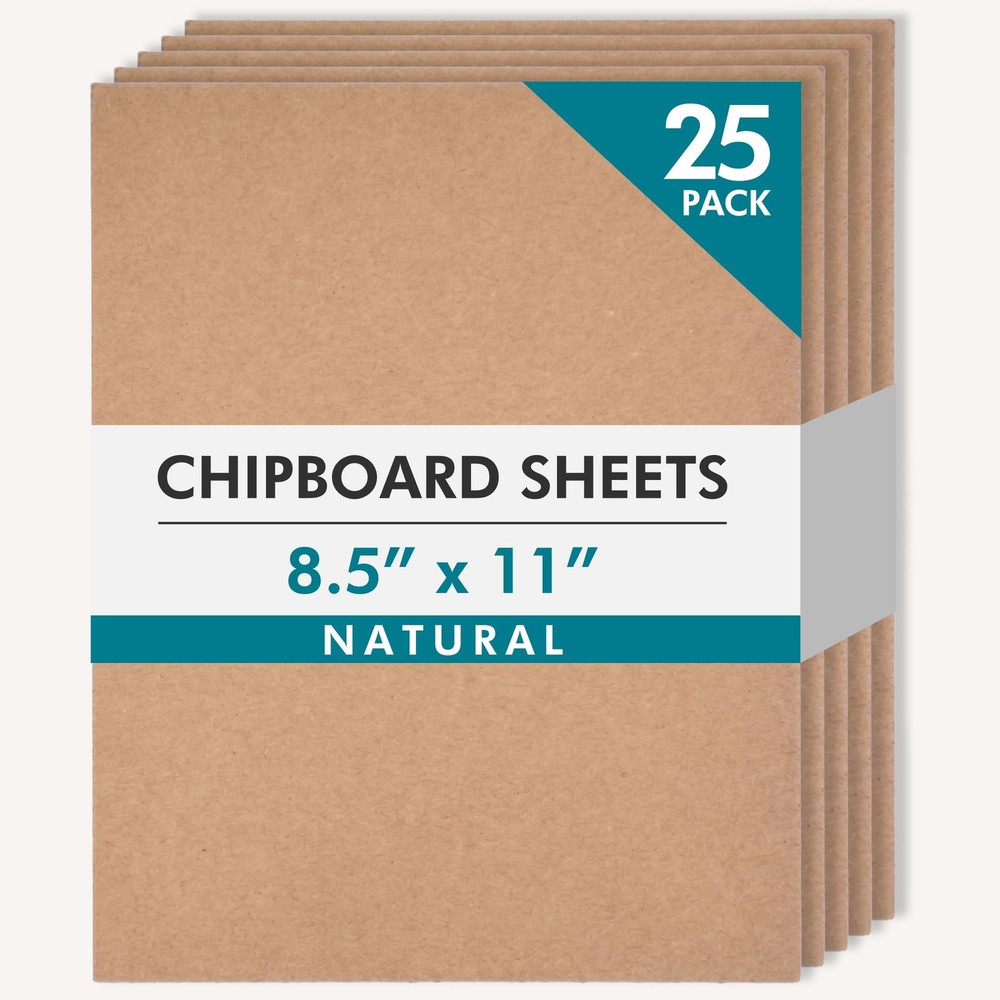 25 PCS Medium Weight Chipboard 8.5×11 Inch AcidFree 0.057 Sheets Craft