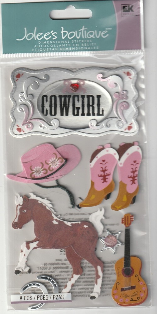Jolee’s Boutique 3-D stickers COWGIRL Western Rodeo Theme 86213 Fast FREE Ship!