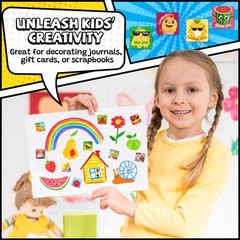 1200 Pcs Scented Stickers for Kids, 4 Rolls Scratch and Sniff Smelly Motivati…