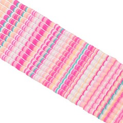 6mm 3500Pcs 10 Strands Polymer Clay Beads Spacer, Green/Pink/Yellow/White