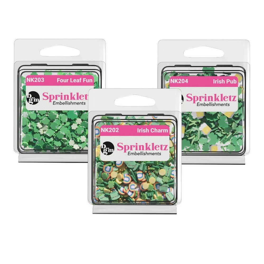 Sprinkletz IRISH St. Patrick’s Day Bundle Tiny Polymer Clay Pieces for Crafts