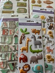 RARE BOY GIRL BABY – LOT #327 – VERY CUTE PUFFY STICKERS – ALPHABET ANIMALS TAGS