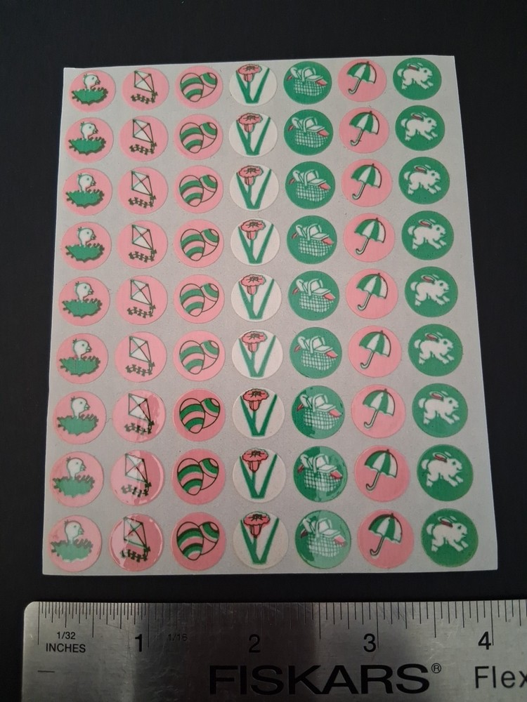 Vintage Stickers CTP Sticker Sheet Not Scratch Sniff Mini Bunny Rabbits Glossy