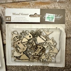 Studio Calico Embellishment Lot Letter Stickers Die Cut Wood Pieces Chipboard