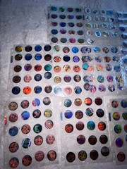 Large Lot Round Holographic Cartoon Stickers, Assorted Multicolor Mixed Designs