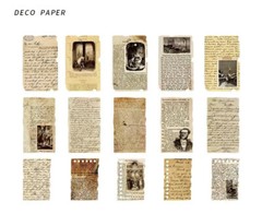 15pcs Vintage Note Book Deco Scrapbook Embellishments Decoupage Crafting Art.