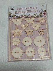 P13 Light Chipboard Embellishments Bundle 8 asst 4×6″ frames w/engraved pieces