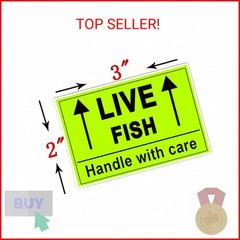 Remarkable Live Fish Stickers Shipping Labels, 2 X 3 Inch Fluorescent Green Plea