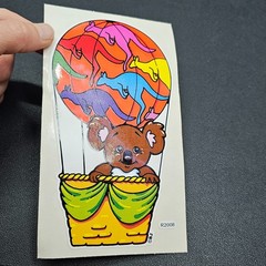 Vintage 80’s Vinyl BJ Decal Specialties Koala Bear Balloon Sticker Mod Sheet