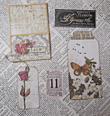 2 Handmade Ephemera Pockets Junk Jounal Scrapbook Embellishment Happy Mail