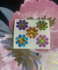 Vintage Hambly Prism Smiling Flowers Sticker Mod 2×1.76 Inches