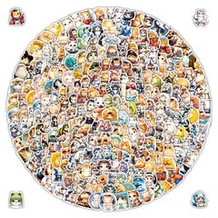 200/100/50PCS Cute Cartoon Kitten Graffiti Stickers for Bicycle Hand Account Pen