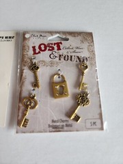 Blue Moon Beads New Metal Key Charms Journal Jewlery Lost & Found Retired New 26