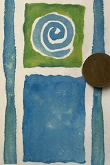BLUE/GREEN SWIRLS Stickers (12pc)Karen Foster•Border •Squares•Summe•Card Making•