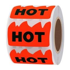 Fluorescent Red Hot Stickers 500pcs Rave Flame Shape