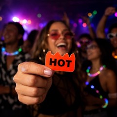 Fluorescent Red Orange Flame Labels – 2″x1.25″ Hot Stickers, 500/Roll for Partie