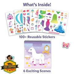 Skillmatics Reusable Sticker Activity Book – Peelies, 100+ Reusable Stickers,…