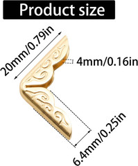 100Pcs 20Mm / 3/4″ Gold Metal Book Corner Protectors, Vintage Photo Corner Prote