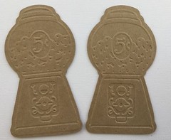 {4} *Embossed Gum Ball Machine* Bare Candy Chipboard Die Cuts – 2 1/2″ x 4 5/8″